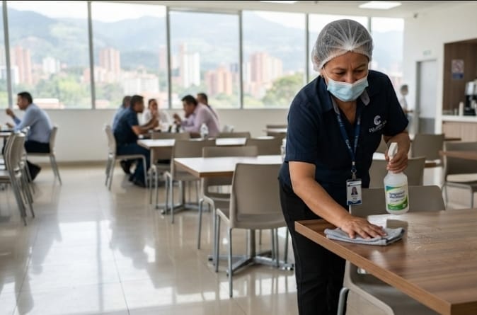 Operaria de limpieza y aseo para área de cafetería COLIMPIA